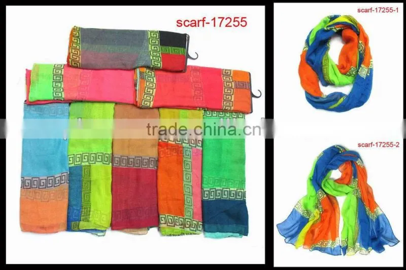 office ladies viscose stripe scarf