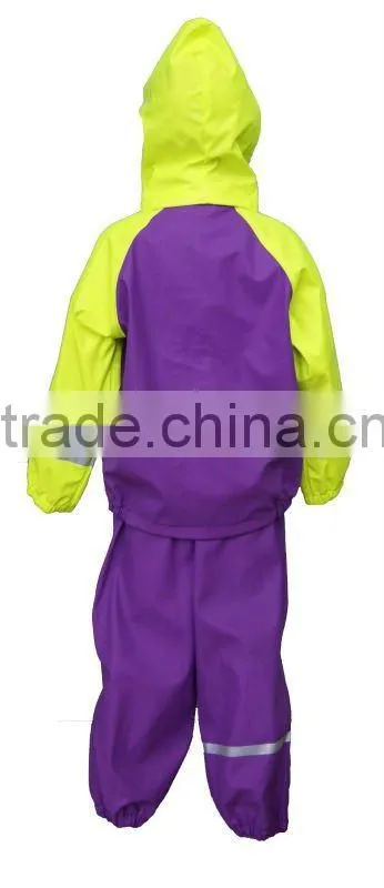 Kid's All-over Printed PU Knitted Rain Sets, Rain Suit, Rain Wear