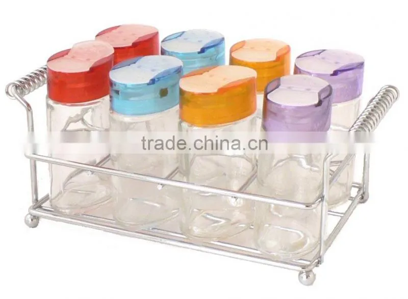 mini spice jar set condiment glass bottle for cooking