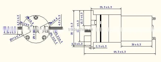 DC 6V/12V/24V mini diaphragm water pump for Floor cleaner machine