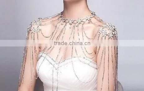 New DesignTop Grade Luxury Bridal Wedding Decor Sexy Shoulder Body Chain Dress