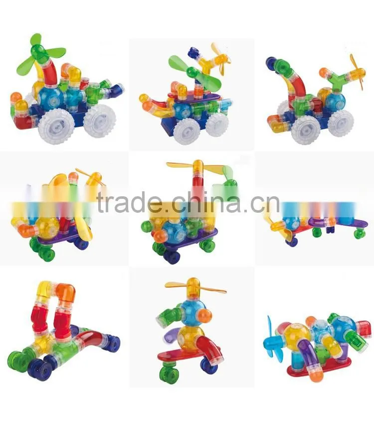 36PCS electric plastic kids magnetic block set with music and light