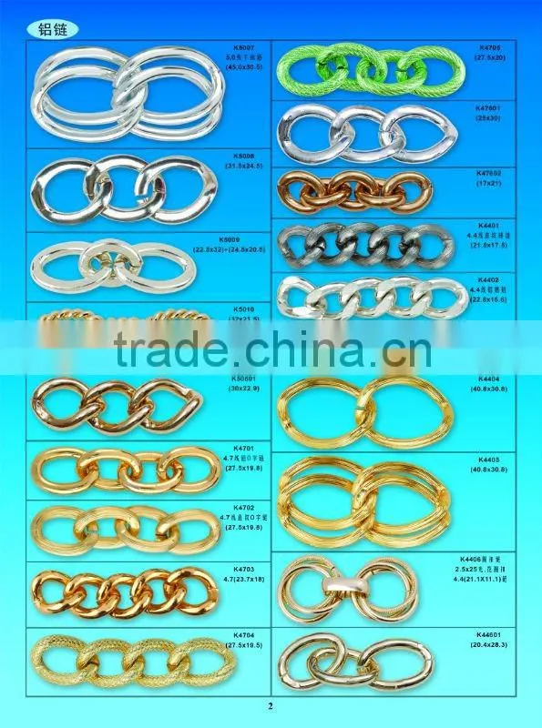 fashion jewelry aluminum double chains
