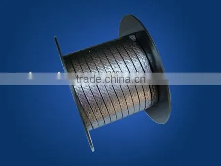 Graphited PTFE glanding packing with aramid corners