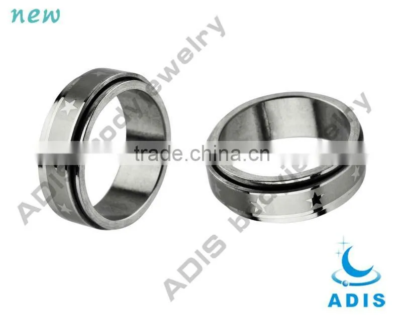Star Pattern 316L Surgical Steel Finger Ring