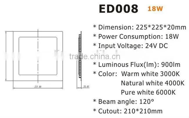 12W dimmable Ultra-thin ceiling led light