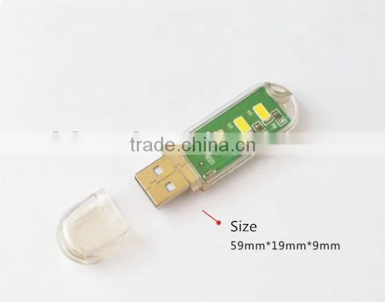 Mini USB LED Light 3 LED Portable Mini USB 3 LED USB LED lamp with high power for night light