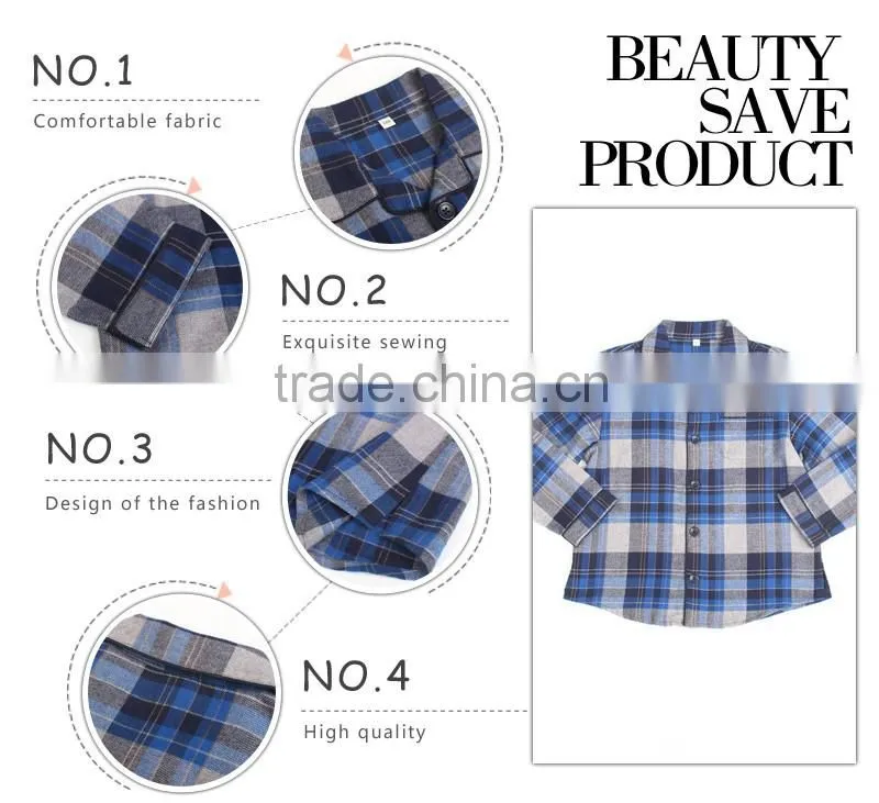 fine yarn dye plaid kids cotton pajama set