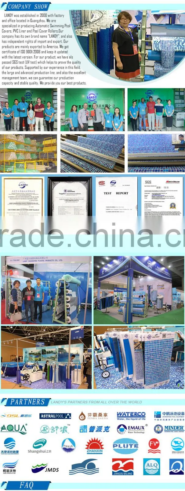 Import and export trade top-rate anti-aging swimming vinyl pool liner