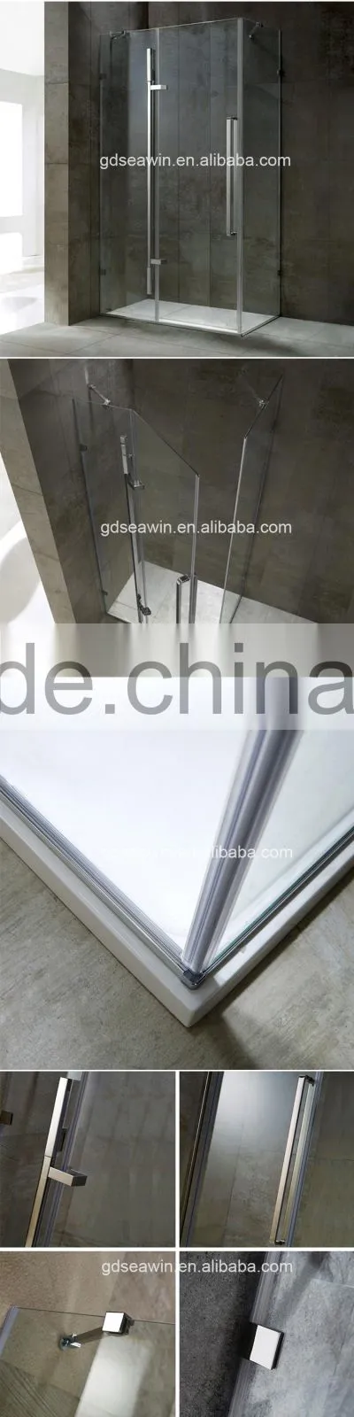 Rectangular Shape High Quality 304 Stainless Steel Hardware Shower Glass Partition