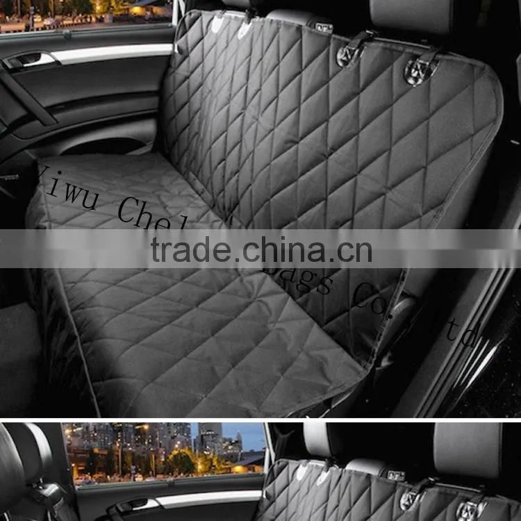 Black microfiber quilted padded top quality pet car seat cover for dogs soft and confortable