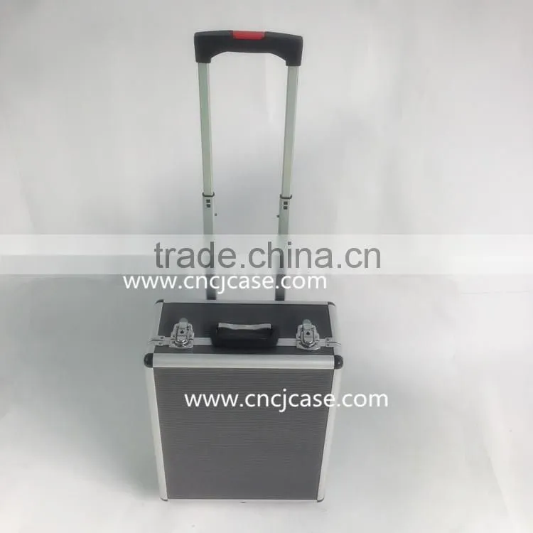 Gray ABS aluminum trolley case with line Fabric with 6 years production experience