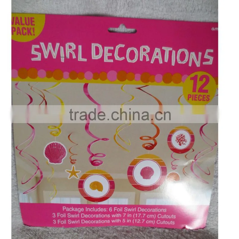 Coloured Music Notes Hanging Swirl Ceiling Dangling Danglers Decorations