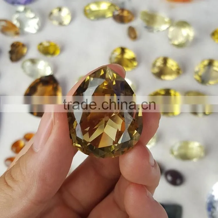Tear Shaped Faceted Citrine Crytal Beads Crystal Pendulum Jewelry