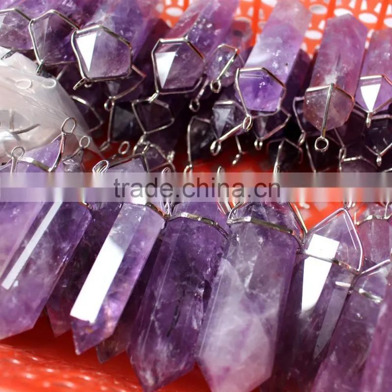 natural amethyst crystal pendants with different sizes