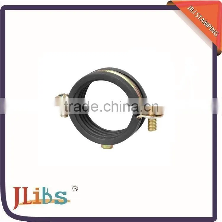 Carbon steel M6 pipe fitting with rubber/galvanized steel pipe fitting,single clamps one side close