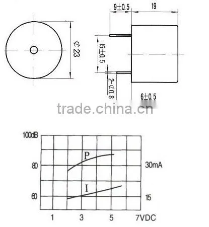 FBPB2319 piezo buzzer with pin 12V piezo buzzer small piezo buzzer (FBELE)