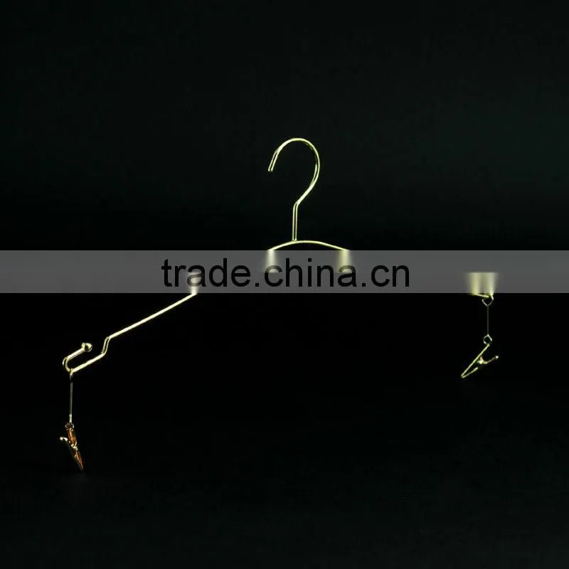 Golden Girly Lingerie Hanger with Clips for Clothing Manufacturer