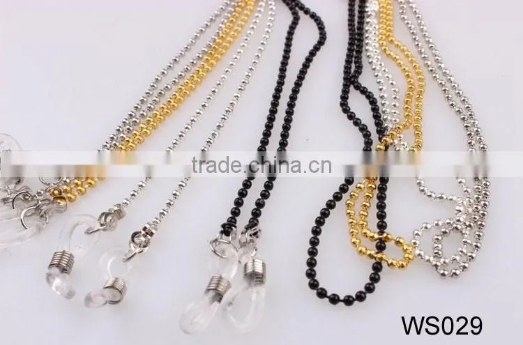 Custom eyeglass Cord plastic beads, pearls sunglass retainer neck strap