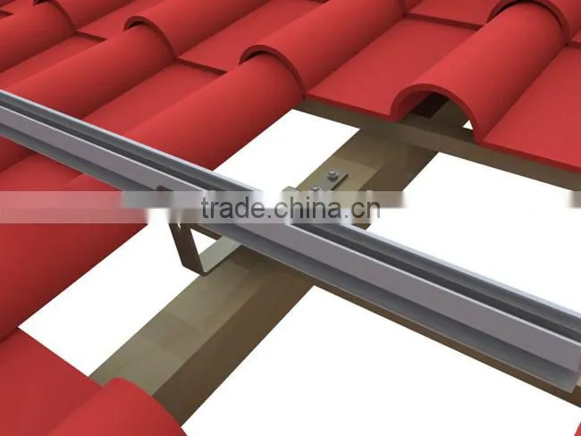 concise design aluminum solar brackets for tile roof/SS304 roof hook