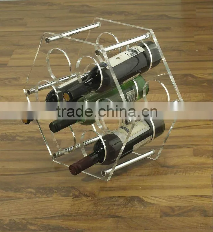 2012 Best Selling Unique Transparent Acrylic Wine Rack HM-S48