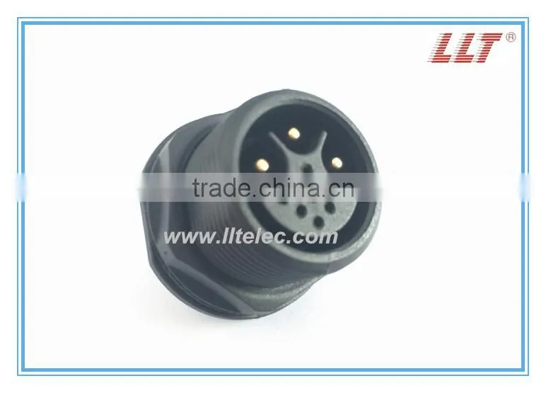 3 male 9 female pins front panel mount waterproof connector