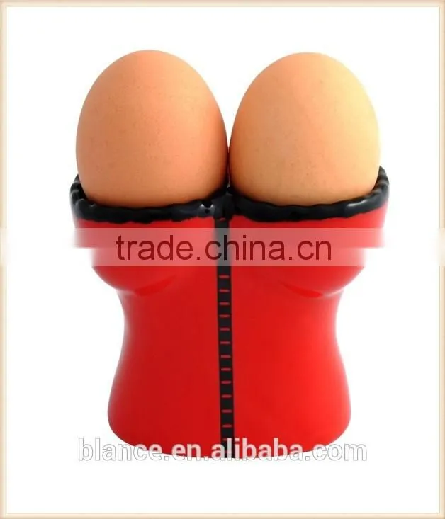 ceramic double egg cup in sexy body double egg holder design