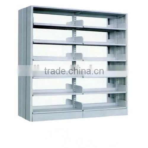 Double side double pile metal library furniture bookshelf