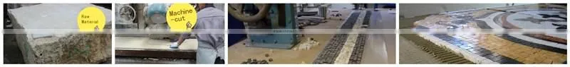 Polished Dark Emperador Marble Mosaic Picture