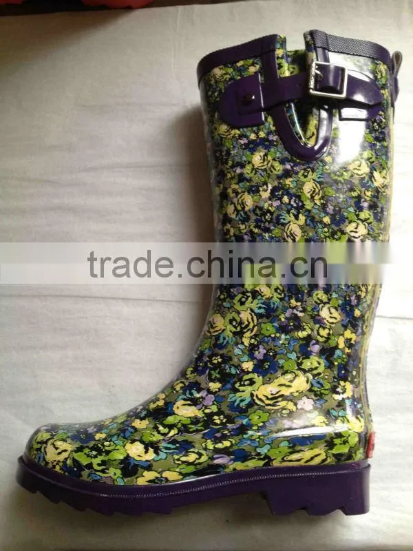 hot sales fancy women rubber rain boots