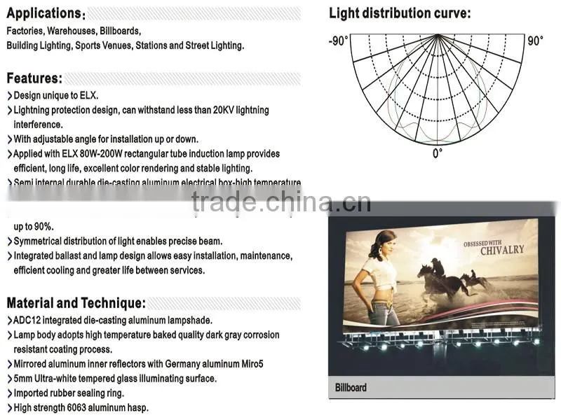 Outdoor induction lamp lighting fixture