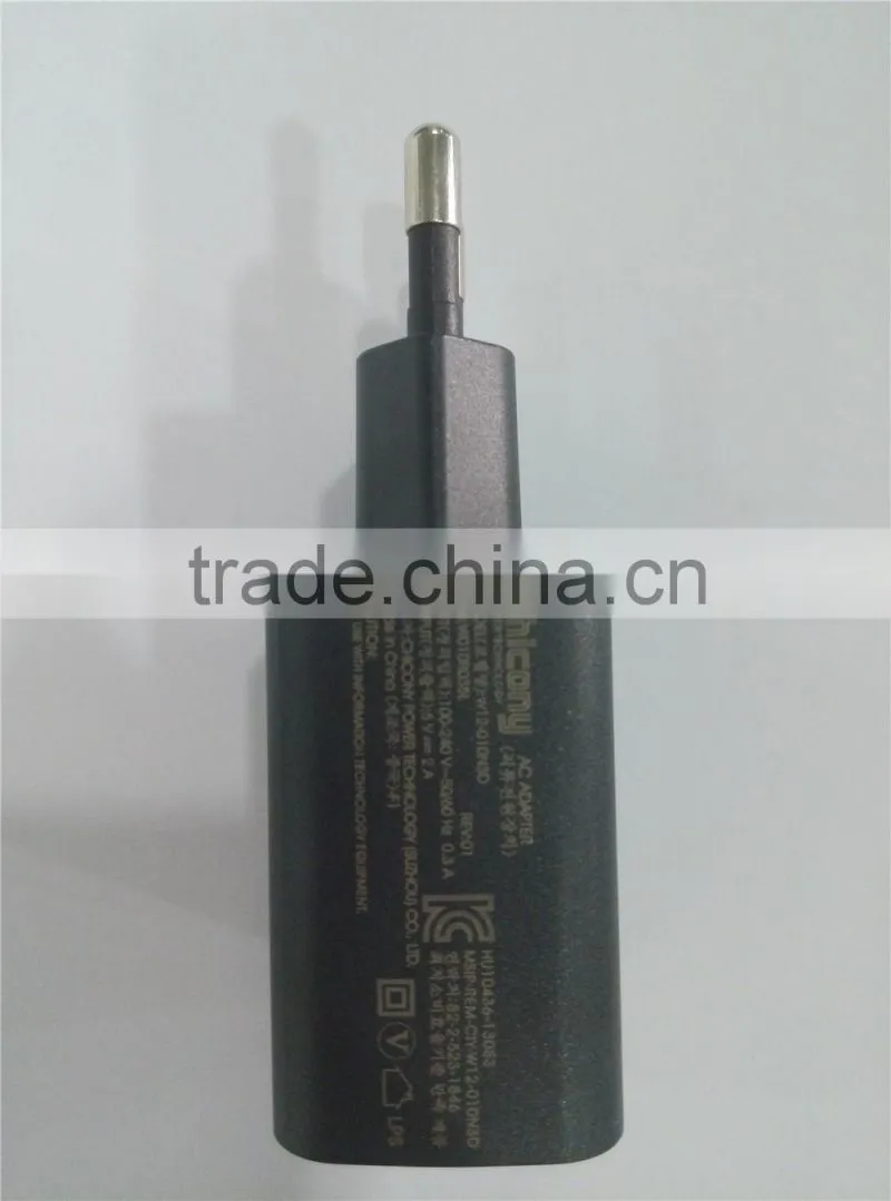 Original packing EU Plug Chicony AC ADAPTER W12-010N3D 5V 2A with USB port for mobile phone use