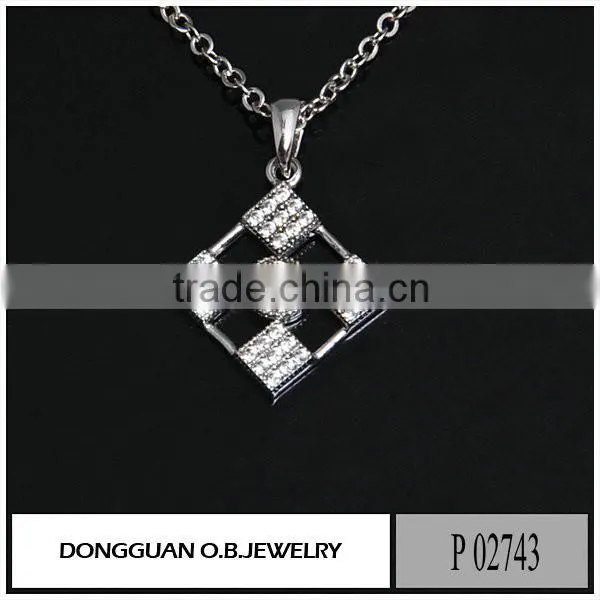 Alibaba Website Custom Big Stone Pendant Design Diamond Jewelry Necklace