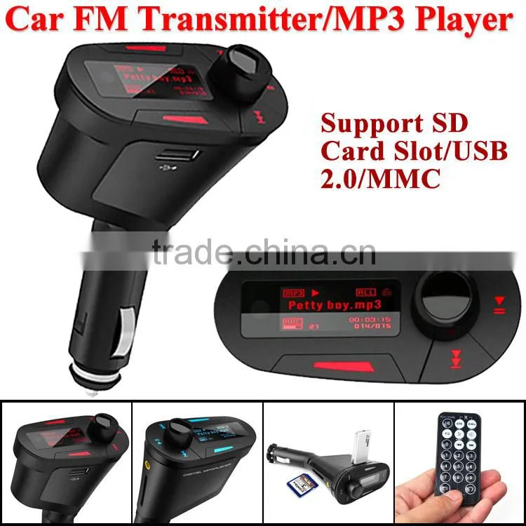 Car mp3 player wireless fm transmitter Remote Control LCD Car Kit MP3 Player Wireless FM Transmitter Modulator With USB SD MMC
