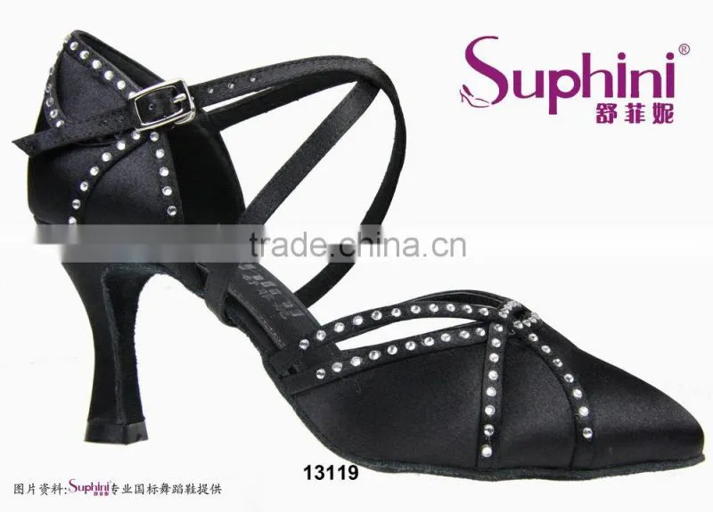 Suphini Stylish Comfort Ballroom Dance Shoes with Crystal