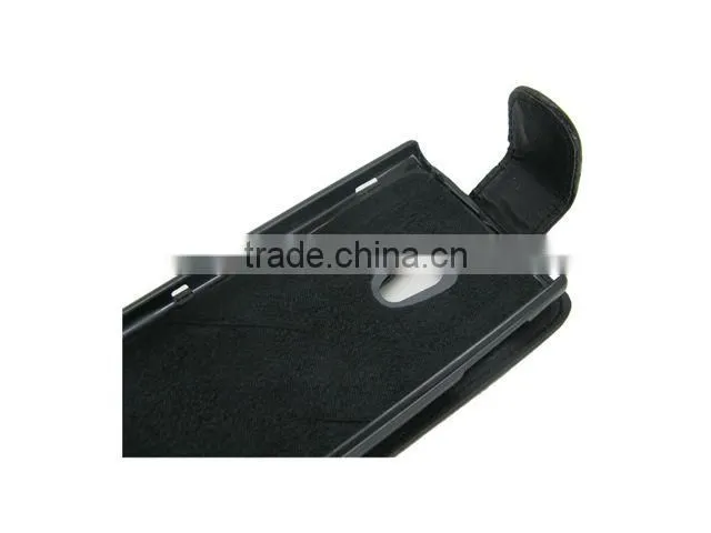 Flip Leather Case with Carbon Fiber for sony ericsson X10