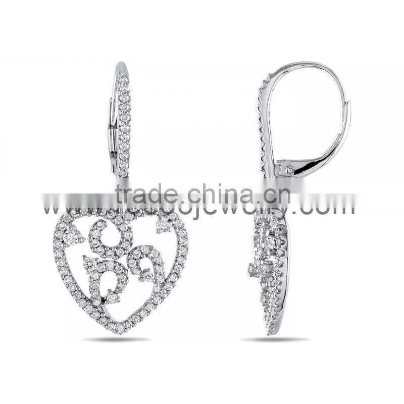 2013 dubai silver plated rhodium earrings new production