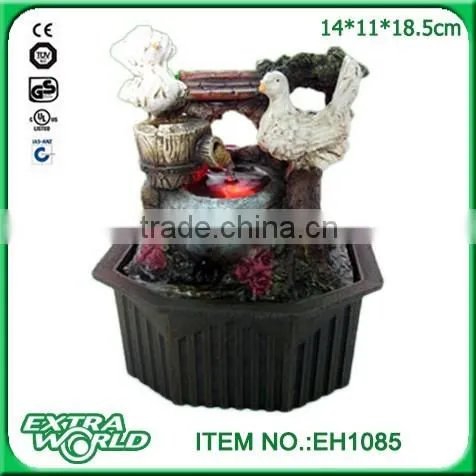 home decorative small fountain with bird drinking water