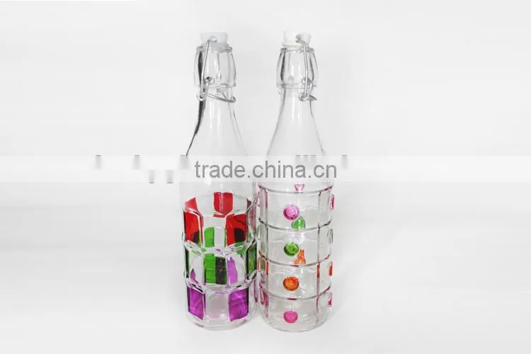 500ml hand painted glass bottles for drinking