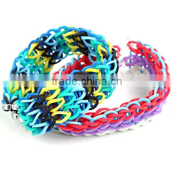 Latest 2014 Glitter Candy Color Loom Rubber Bracelet Bands Wholesale ZTSA-B202