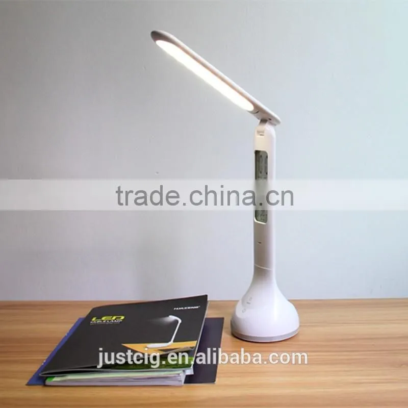 Factory LED Desk Table Lamp Rechargeable Portable Light Calendar Alarm Colck