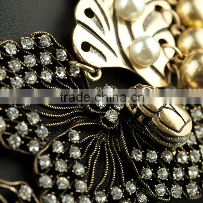 Vintage anti gold plated necklace woman jewelleries