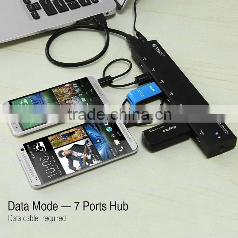 Wholesale OEM 7 Ports USB 3.0 Hub with Power Adapter,superspeed usb hub