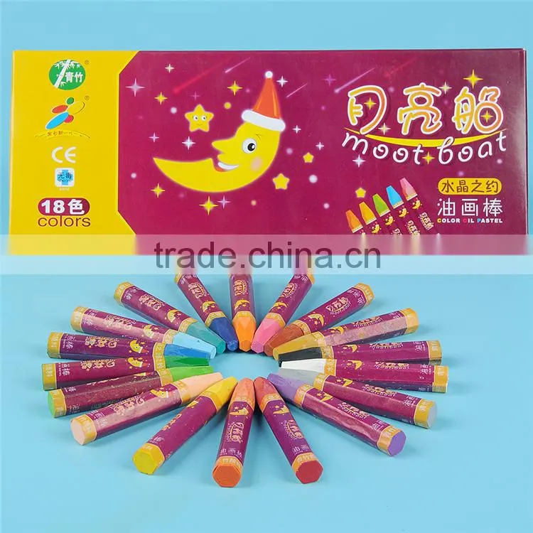Promotional art supplies 18 color oil pastel crayon for students, wax oil pastel crayon kits for kids drawing