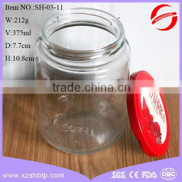 glass jam jars with gold metal lid manufacturer in Xuzhou