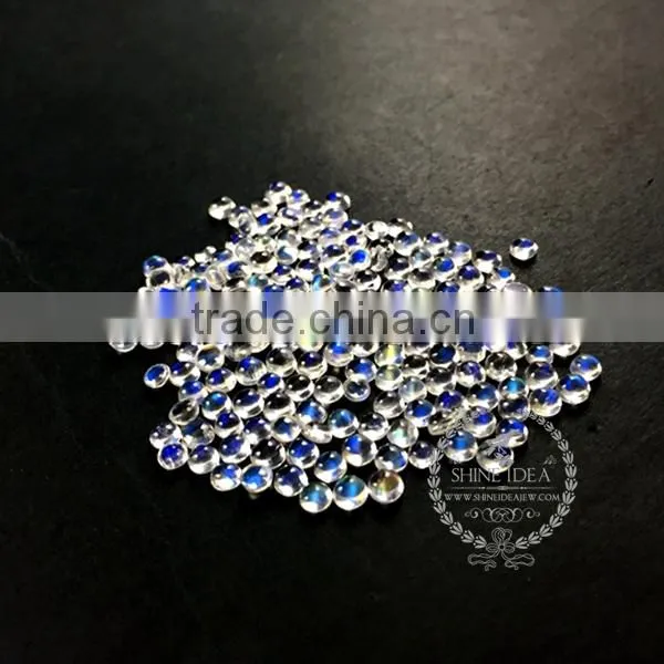 4-4.5mm round tiny moonstone rainbow color semi precious loose stone gemstone diy ring earrings pendant charm cabochon 4110117