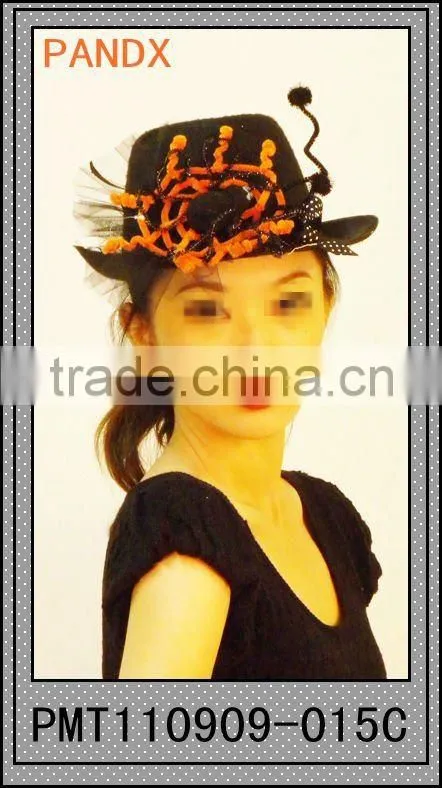 Fashion and Magic black top hat with glittered rose and snake