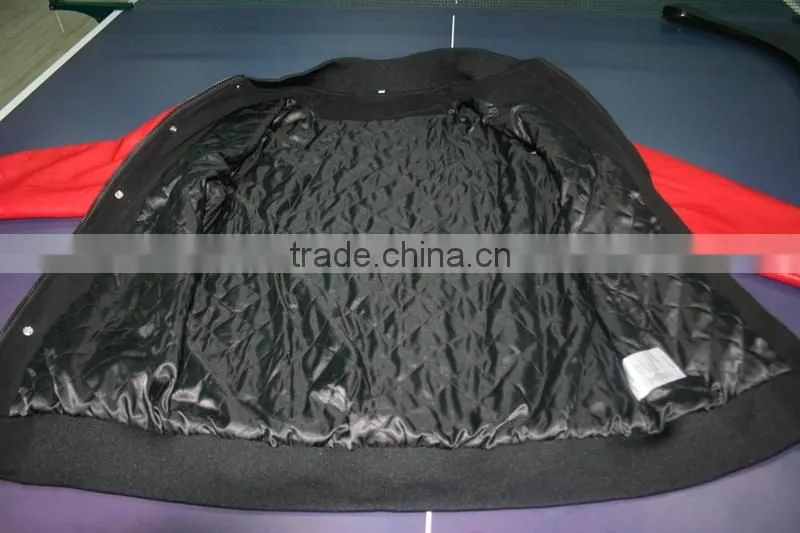 Custom Pleather Sleeves Patch Embroidery Fleece Varsity Jackets With Warm
