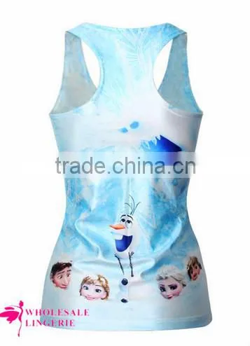 wholesale stringer tank top wholesale print flower Tank Top women