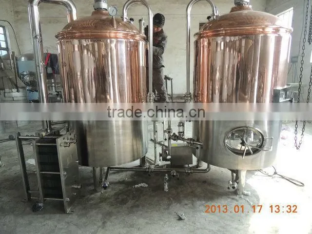 500l half red copper half SUS304 commercial brewing equipment/beer brewery CE OEM factory
